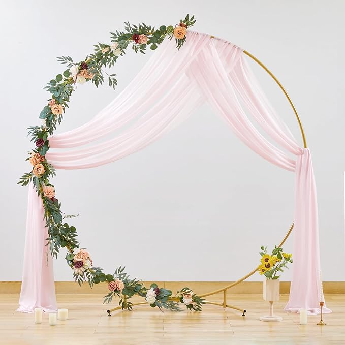 Wedding Arch Draping Fabric, 1 Panel 28" x 19Ft Blush Arch Drapes Sheer - Image 7