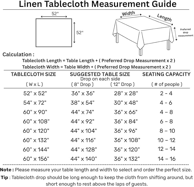 Solino Home Linen Square Tablecloth 52 x 52 Inch - Image 3