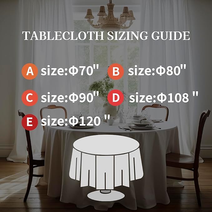 EVERLY 100% Pure Linen Round Tablecloths 70Inch Round Machine Washable - Image 6