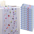 BINBE 12pcs Daisy Fall Table Runner Embroidery Gauze 10FT Florals Seasonal by BINBE