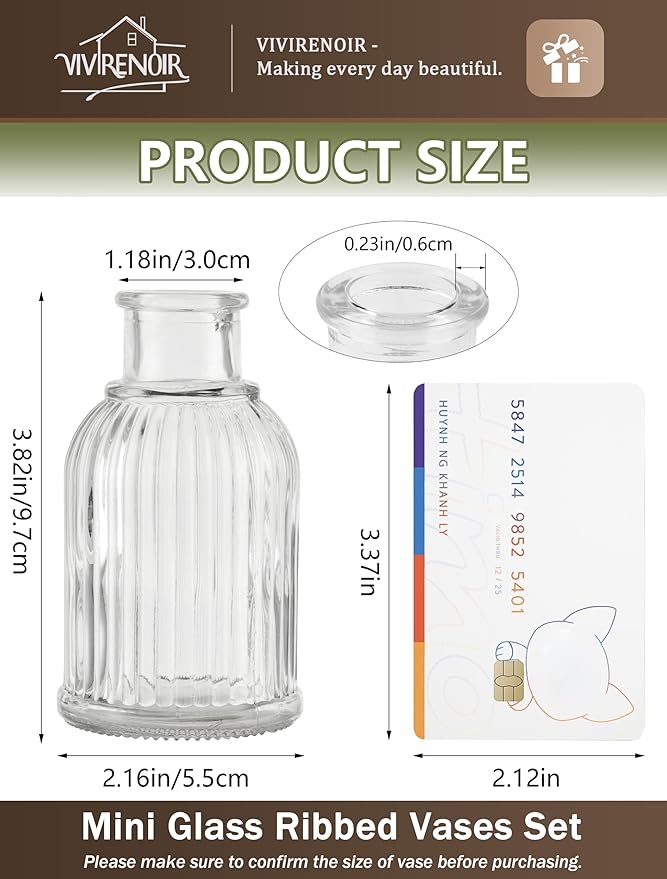 Glass Bud Vases Set of 36, Small Flower Vase in Bulk, Modern Wedding Reception - Image 7