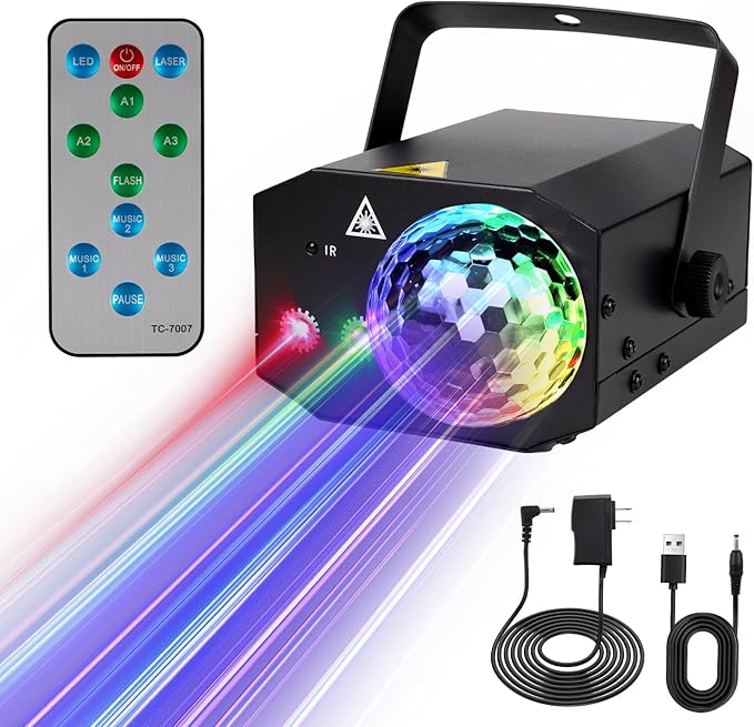 Party Lights DJ Disco Ball Light: LED Stage Laser Light by DJBoomy