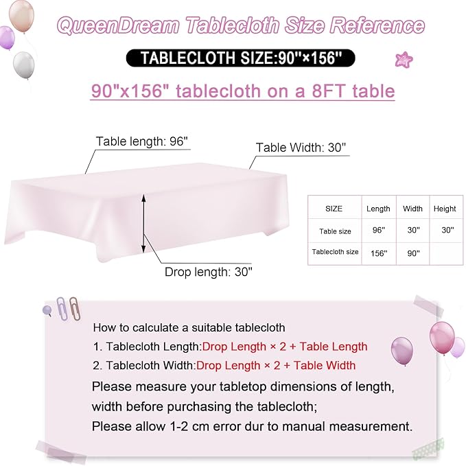 QueenDream Tablecloth 90x156 Rectangle Sequin Tablecloth White Iridescent - Image 6