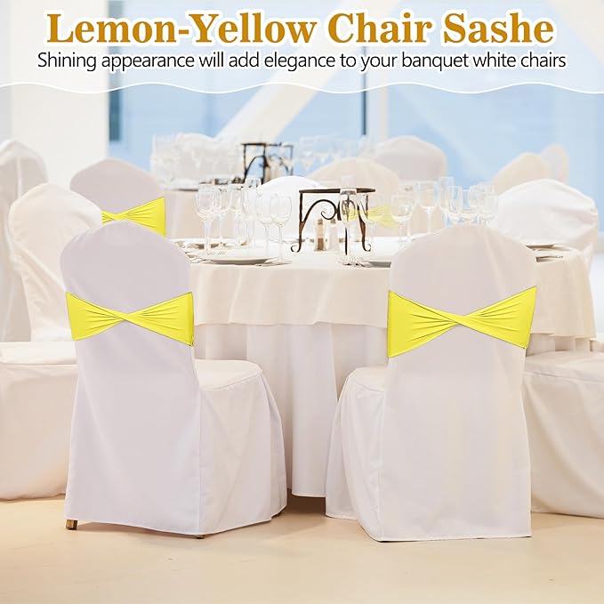 Kinlop 50 Pcs Spandex Chair Sashes Bows Chair Bands Slider Sashes - Image 5