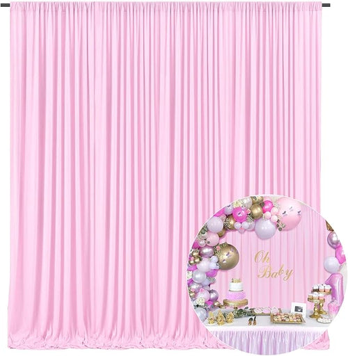 10 x 10 Feet Light Pink Backdrop Curtain by ZEBMOON