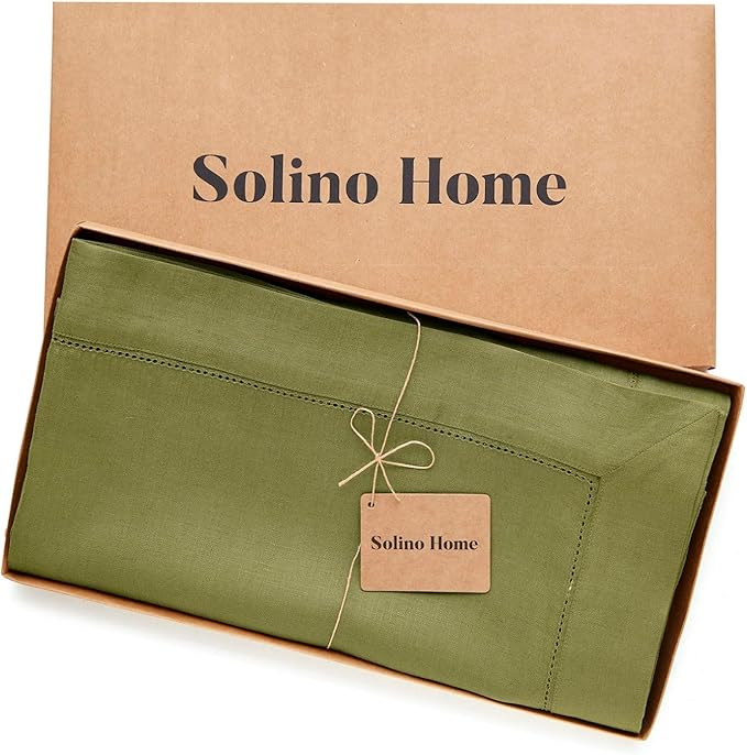 Solino Home Linen Avocado Green Tablecloth 60 x 108 Inch - Image 5