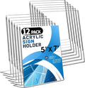 Aheroi 12Pcs Acrylic Sign Holder, 5x7 Clear Sign Holders, L-Shape Table Sign by Aheroi