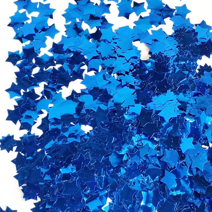 Blue Star Round Foil Confetti 0.6 Inch by CC+wonderland+zone