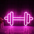 Lucunstar Gym Neon Sign, Barbell Dumbbell Shaped Neon signs Pink Neon Lights by LUCUNSTAR