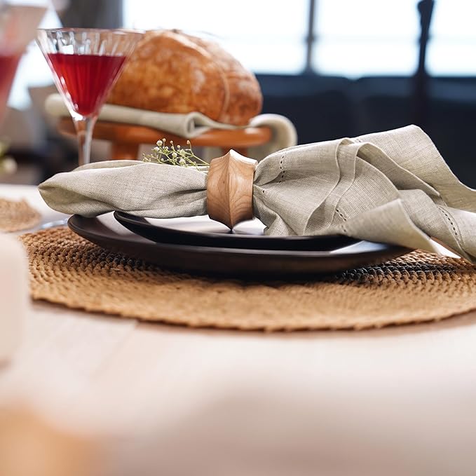 Linen Light Natural Dinner Napkins Set of 4-100% Pure Linen Cloth Fabric - Image 3