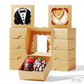 RomanticBaking 3 ¼" x 3 ¼" x 1 ½" 50PCS Chocolate Truffle Boxes by RoanticBaking
