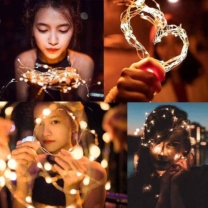 CYLAPEX Pack of 48 Warm White Fairy Lights String Battery Operated Fairy Lights - Image 2
