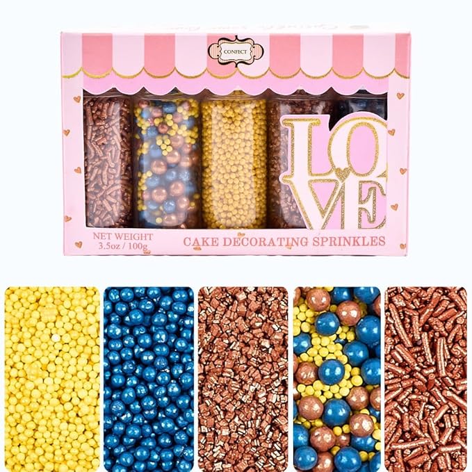 Sprinkles - Confect Sprinkles for Cakes & Cupcakes Decoration Assorted pack of by CONFECTTHECAKEDECORATINGCO