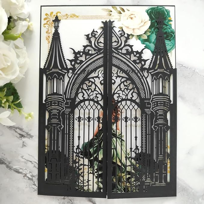 20PCS Laser Cut Wedding Invitations, Wedding Invitation Card Pocket, Quince by JOACHUUY