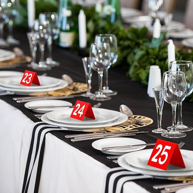 Tuanse Table Numbers 1-50 Acrylic Double Side Numbered Table Tents Restaurant - Image 5
