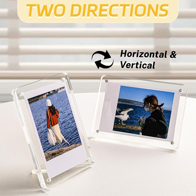 6 Pack Acrylic Magnetic Picture Frames 3x5, Refrigerator and Desktop Photo - Image 3