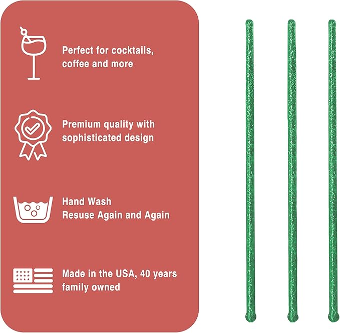 Coffee and Cocktail Stirrers, Reusable Plastic Drink Stirrer Sticks, 100 Ball - Image 3