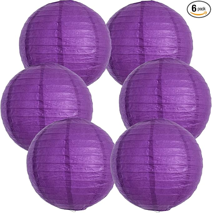 BEISHIDA 12-Inch Purple Round Paper Lanterns Hanging Decorative Chinese Paper by Beishida