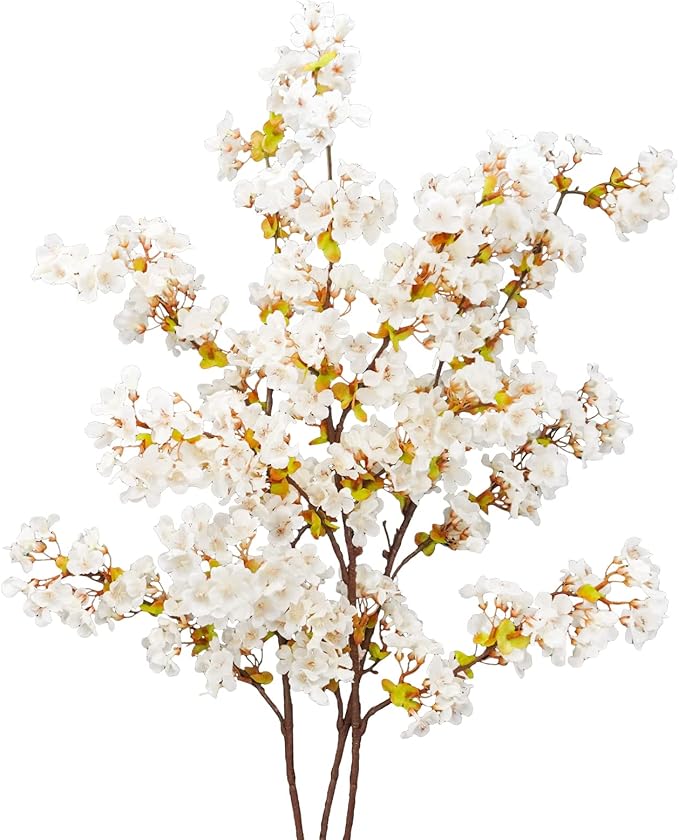 Uieke Silk Cherry Blossom Branches, 39.3in Artificial Cherry Blossom Tree Stems by Uieke