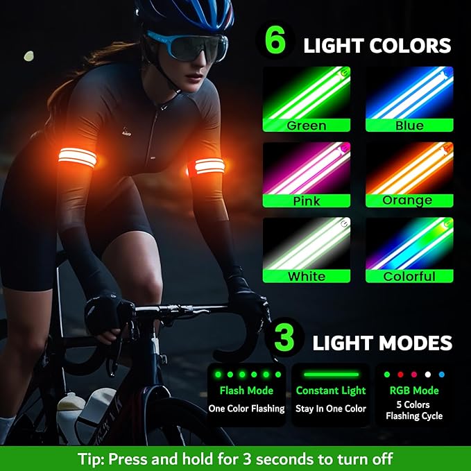LED Armband for Running, Light Up Arm Bands for Night Walking Running, - Image 3