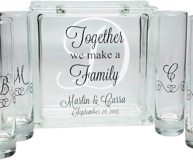 Glass Personalized Blended Family Sand Ceremony Set by DaKuHo