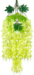5 Pack Green Wisteria Hanging Flowers Garland, 3.77 Feet Artificial Flower Vines by Luerbi
