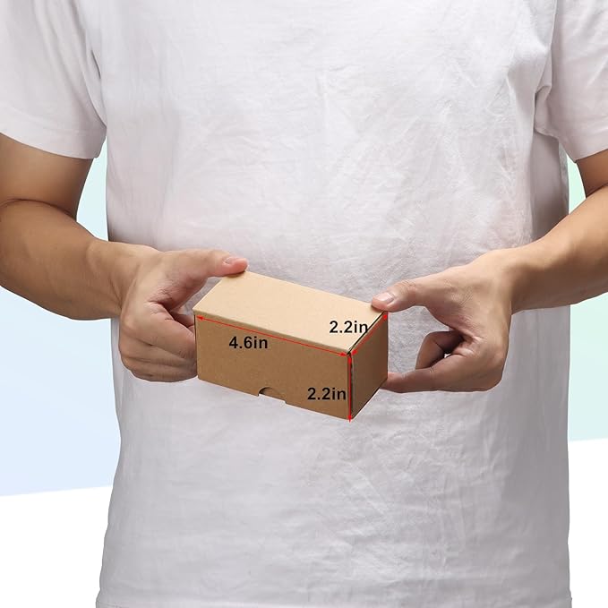 MEBRUDY 4.6x2.2x2.2 Inches Small Shipping Boxes Pack of 50, Corrugated - Image 3