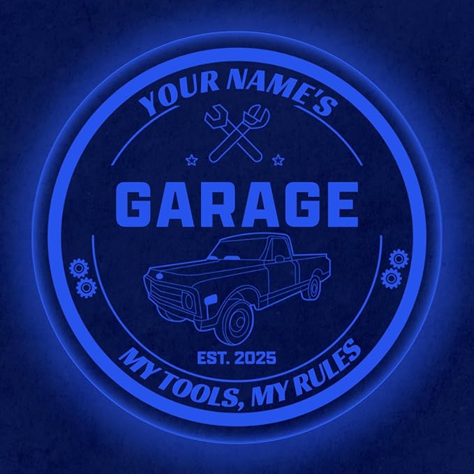 Custom Pickup Truck Garage Sign – Personalized LED Color Changing Acrylic Wall - Image 5