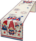 Cute Patriotic Gnomes Table Runner, American Independence Day 4th of July Gnome by JanJCurt