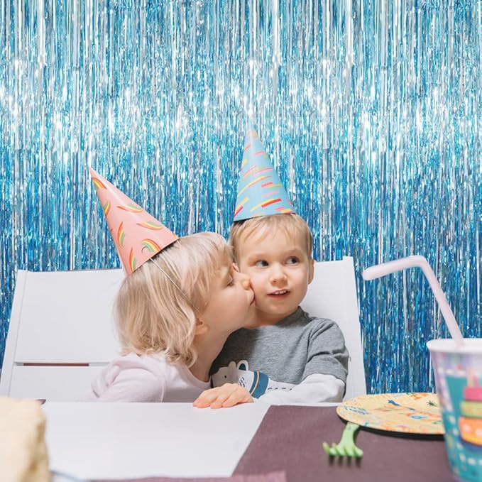 GOER 3.2 ft x 8.2 ft Metallic Tinsel Foil Fringe Curtains Party Photo Backdrop - Image 5