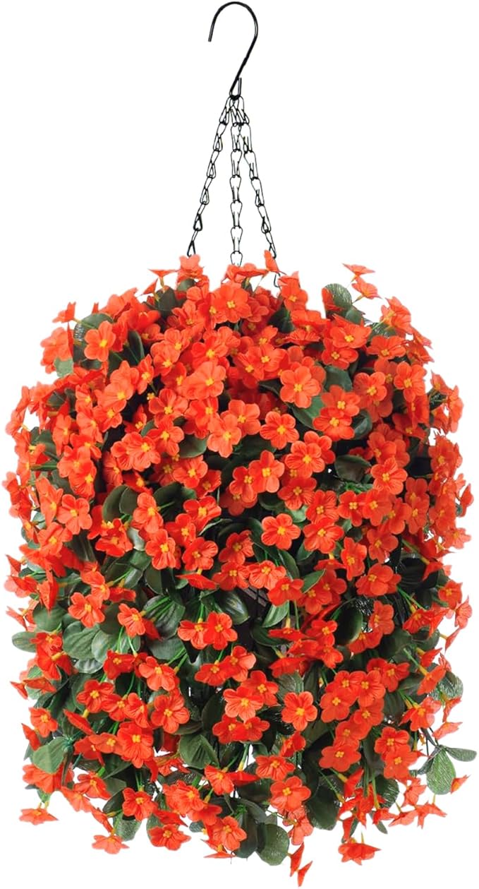 Artificial Fake Fall Hanging Flowers Plants Baskets - Image 6