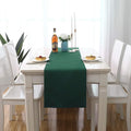 DUALIFE Dark Green Table Runner 14x72 Inch Thick Polyester Decorative Cloth by DUALIFE