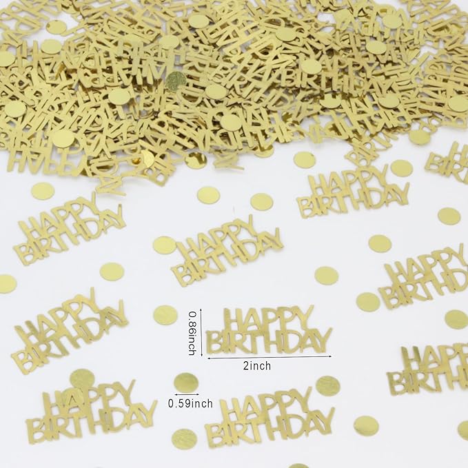 270 PC Gold Happy Birthday Confetti - Image 4