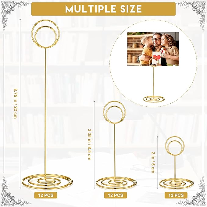 Teling 36 Pieces Table Number Holders 3 Size Place Card Holder Name Numbers - Image 2