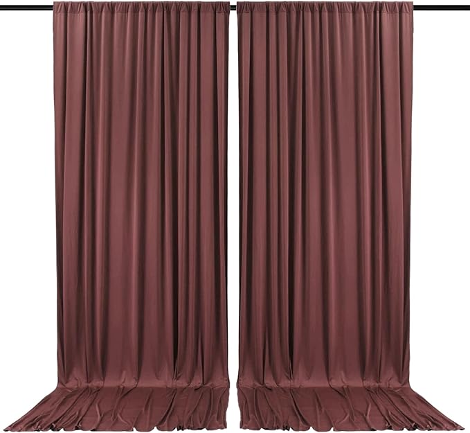 2 Panels Red Brown Backdrop Curtain, 10 x 7 Feet Background Curtains by Zankubom