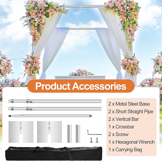 FUDESY Pipe and Drape Backdrop Stand Kit, 8.6x10ft Heavy Duty Backdrop Stand - Image 5