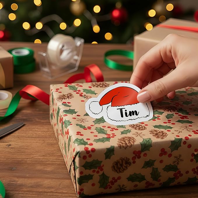 Personalized Christmas Stickers, Custom Name Waterproof Christmas Gift Tags - Image 3