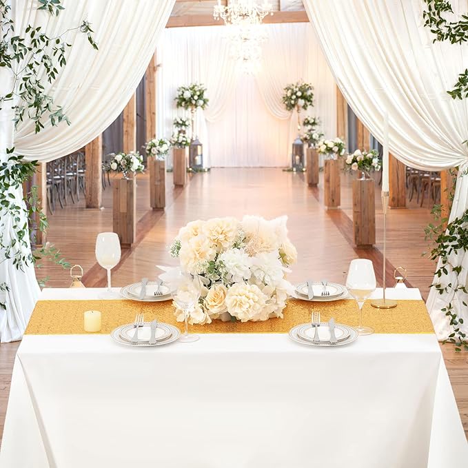 Gold Table Runners 10 Pieces 12x72 Inch Glitter Dining Table Runner Sequin - Image 7