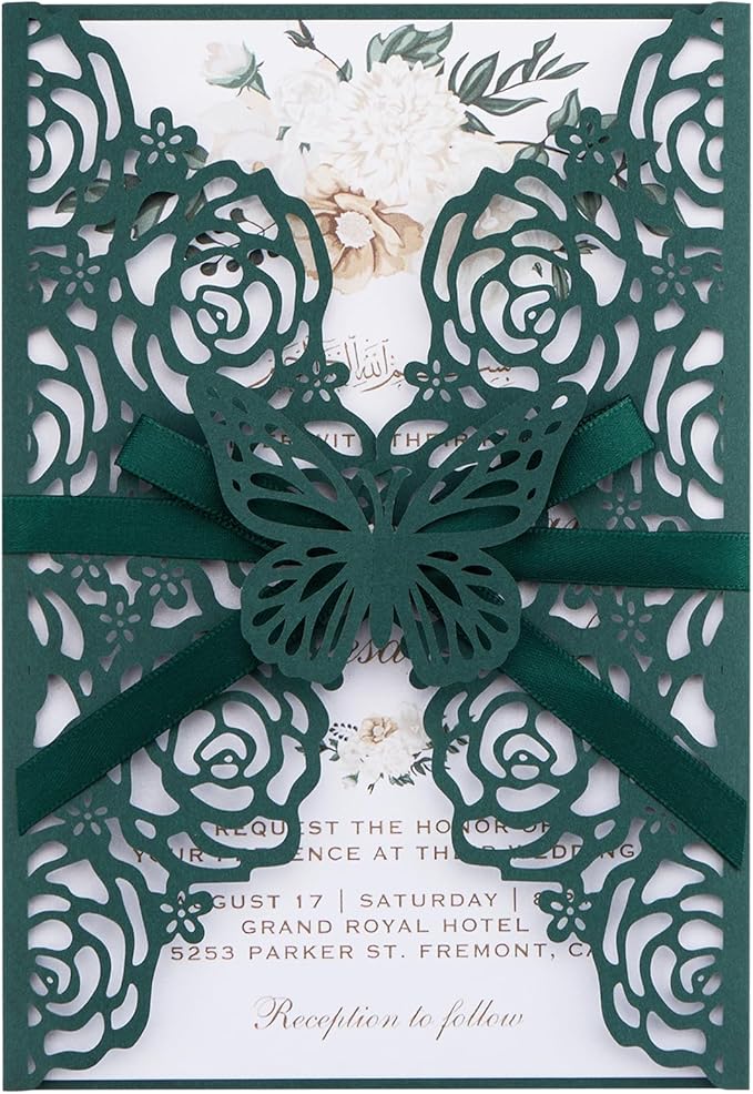 Emerald Green Wedding Invitations by Maffily
