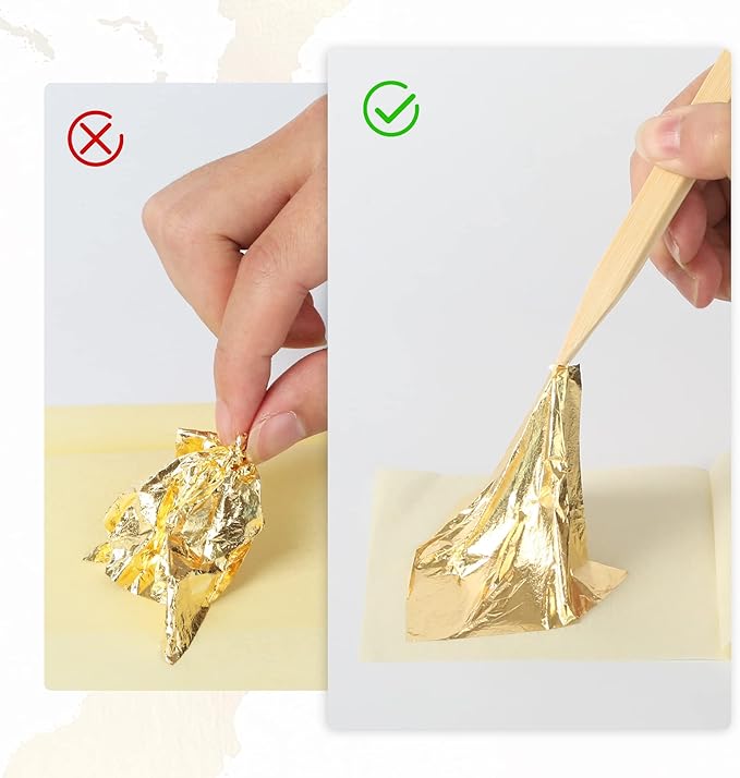 Edible Gold Leaf Sheets, 10 Sheets 1.7" 24kt Gold Foil Edible - Image 5