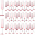 50 PCS Pink Champagne Flutes Plastic 5.4 OZ Clear Acrylic Champagne Flutes by SHIQIKEJIPTY