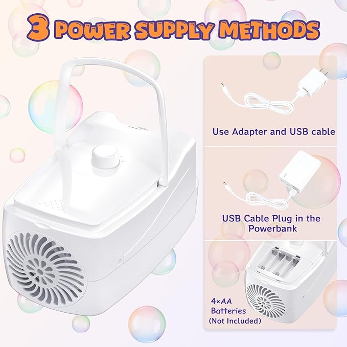 Bubble Machine, Automatic 18000+ Per Minute Big Bubbles Blower Maker - Image 6