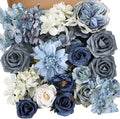 Artificial Flowers Combo Box Set Dusty Blue Flowers by Garisey