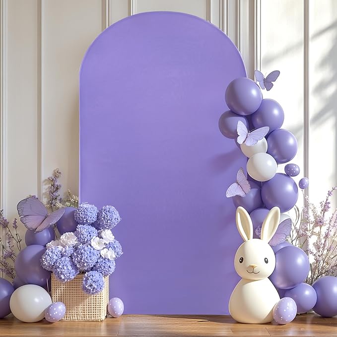 6.6FT Lavender Arch Backdrop Cover by WishCare