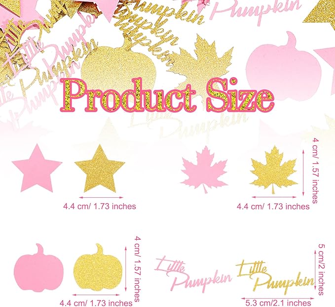 400 Pcs Fall Little Pumpkin Baby Shower Decorations Fall Thanksgiving Glitter - Image 2