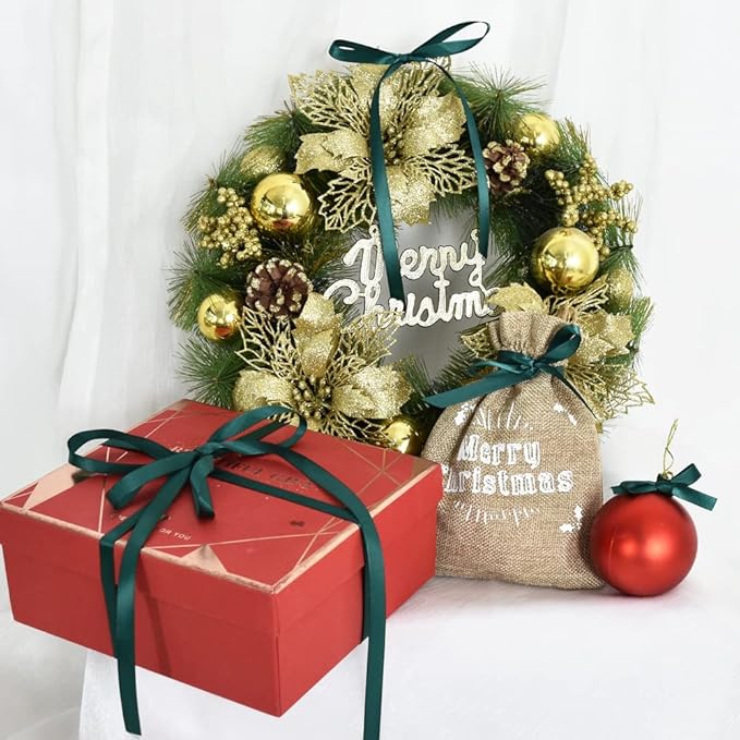 TONIFUL 3/8 Inch x 100yds Christmas Green Satin Ribbon Thin Solid Fabric - Image 4