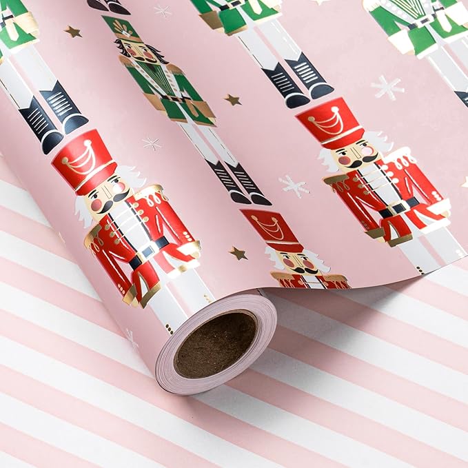 LeZakaa Christmas Pink Wrapping Paper Jumbo Roll by LeZakaa
