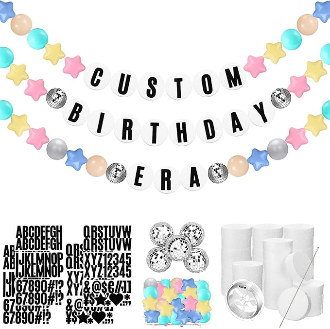 Giant Friendship Bracelet Garland Kit, DIY Birthday Banner by Simgoing