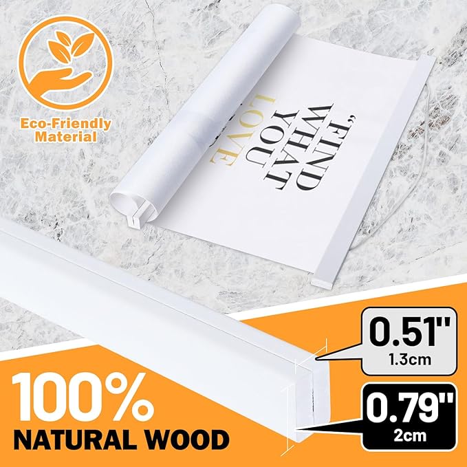 40x27 40x30 40x20 Poster Frame, Magnetic Light Wood Wooden Frame Hanger - Image 2