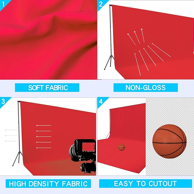 ISSUNTEX 10X16 ft Background Muslin Backdrop, Photo Studio, Collapsible High - Image 3